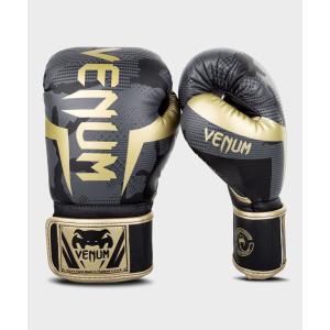 VENUM ボクシング グローブ ELITE BOXING GLOVES （ダークカモ×ゴールド） //スパーリンググローブ ボクシング キックボクシング フィットネス 送料無料｜m-world