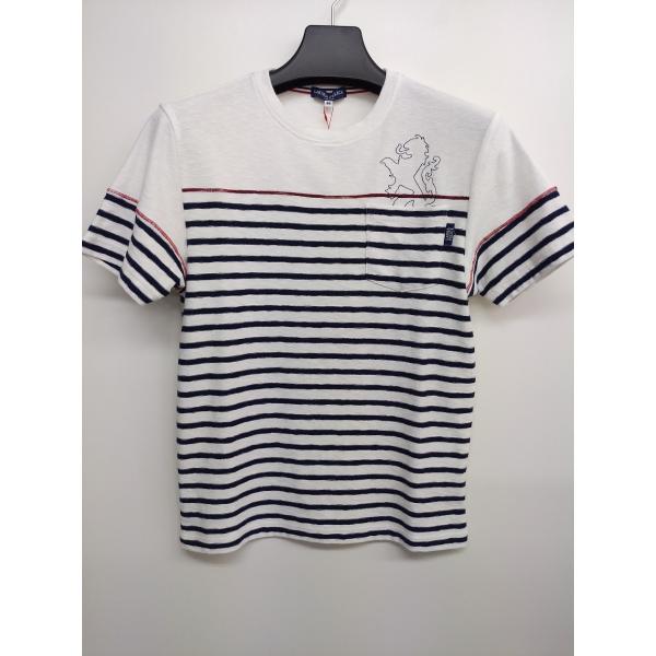 Ｔシャツ 50％OFF Laura Ｆelice パイル生地 ボーダー(46)M 新品