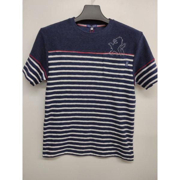Ｔシャツ 50％OFF Laura Ｆelice パイル生地 ボーダー(48)L 新品
