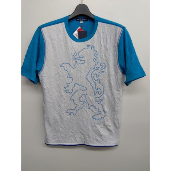 Ｔシャツ 30％OFF Laura Ｆelice 切り替え 半袖(46)M 新品