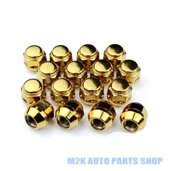 速達 カラー ショートナット ホイールナット 16個 P1.5 19HEX ゴールド 金 スチール ...
