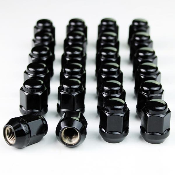 ホイールナット 袋 ブラックナット M12 P1.25 19HEX 60度テーパー 24個 キャラバ...