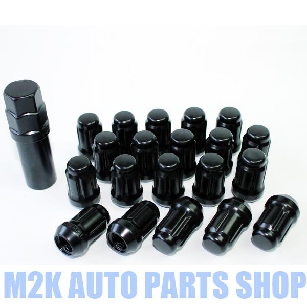 ホイールナット ロックナット 花形 P1.25 M12 24個 専用 ソケット 黒 キャラバン 予備...