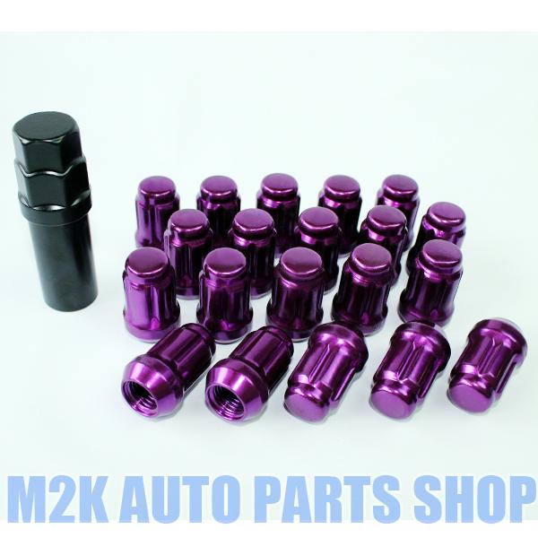 ホイールナット ロックナット 花形 P1.25 M12 24個 専用 ソケット 紫 キャラバン 予備...