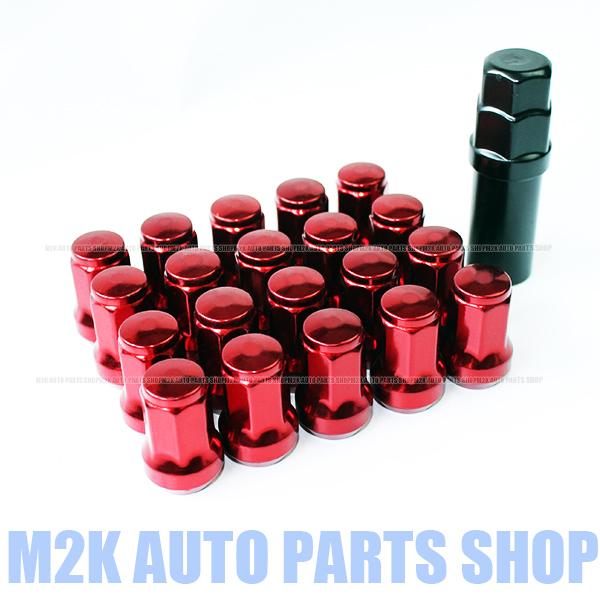 ホイールナット P1.25 盗難防止 M12 20個 ロックナット 七角 ヘプタゴン 赤 フェアレデ...