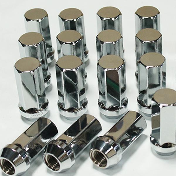 45mm ホイールナット レーシング スチール 16個 シルバー P1.5 袋ナット 17HEX 6...