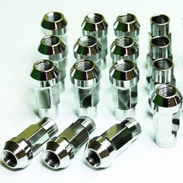 45mm ホイールナット レーシング スチール 16個 シルバー P1.25 貫通ナット 17HEX...