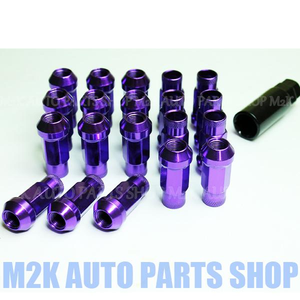 45mm ホイールナット レーシング スチール 24個 パープル P1.5 ハイエース 17HEX ...