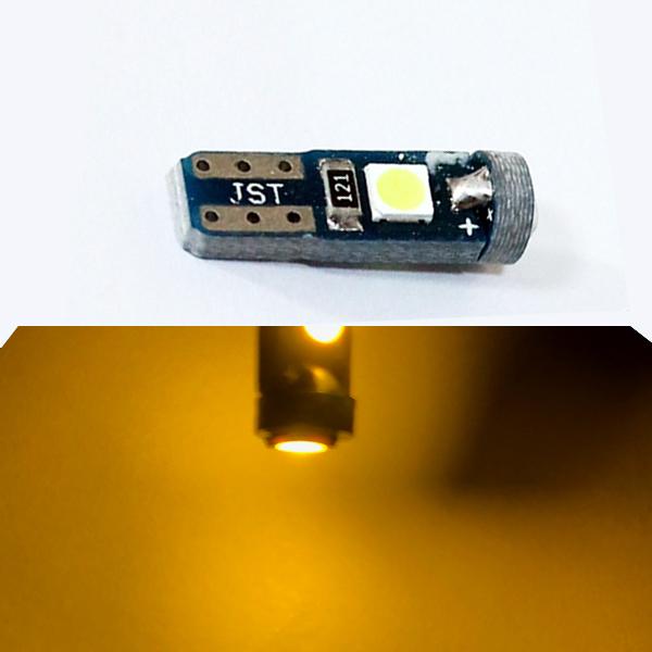 1個 LED 3SMD T5 T6.5 ライトエアコン メーター パネル 基盤型 ソケット イエロー...