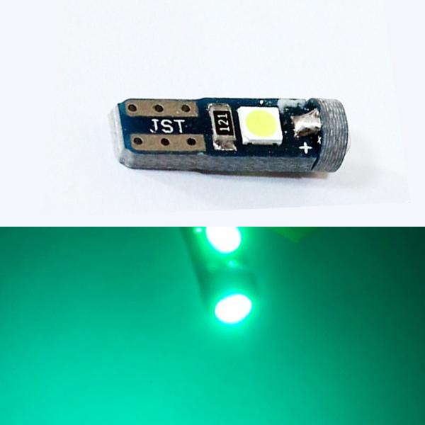 4個 LED 3SMD T5 T6.5 ライトエアコン メーター パネル 基盤型 ソケット グリーン...