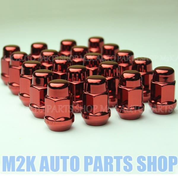 ホイールナット 24個 カラーナット スチール P1.25 レッド 赤 袋ナット アルファナット キ...