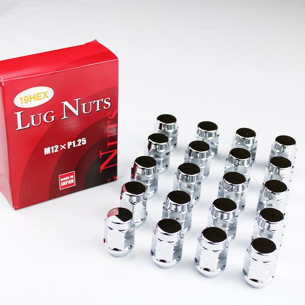 国産 ホイールナット 20個 メッキナット P1.25 19HEX 日本製 スカイライン フェアレデ...