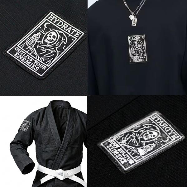 パッチ ワッペン アップリケ c ハイドレート ドクロ アイロン 刺繍パッチ 接着 ジャケット パー...