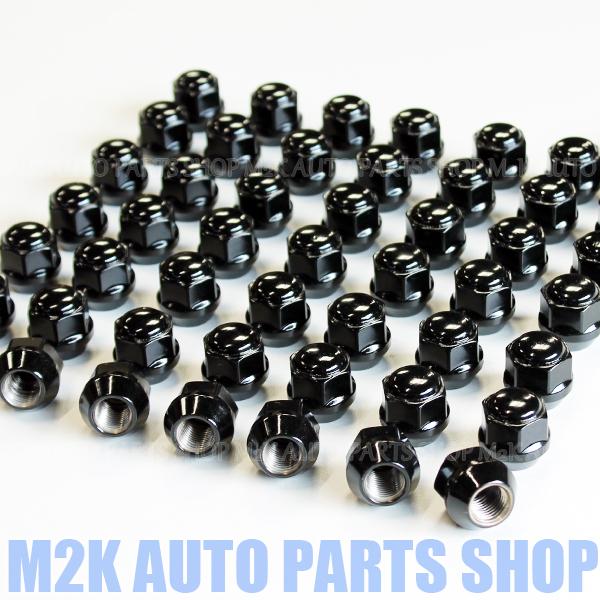 ショートナット ブラック 50個 M12 P1.25 P1.5 19HEX 21HEX ホイールナッ...