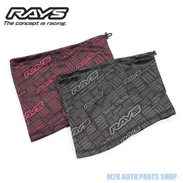 RAYS OFFICIAL GEAR ネックゲイター グレー レッド 1個 防寒 マスク 耳フック付...