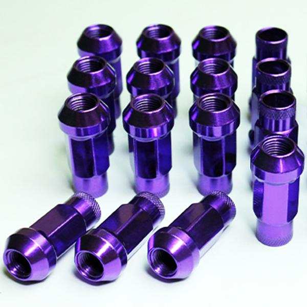 レーシング 貫通 ホイールナット 45mm スチール P1.5 P1.25 17HEX 16個 パー...