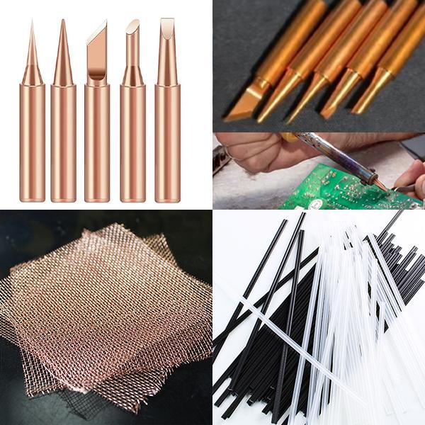 プラスチック 溶接機 はんだ 替えチップ 5種 溶接芯 2種 20個 銅メッシュ 5枚 溶接棒 純正...