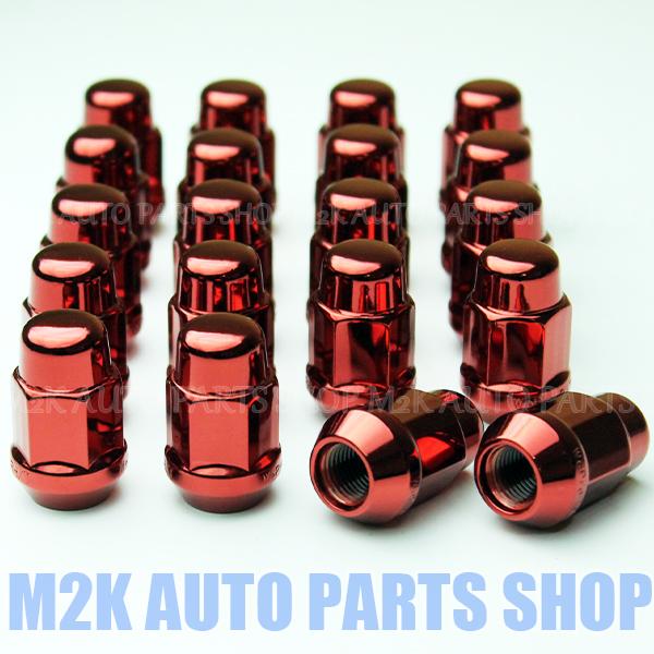 ホイールナット m14 20個 カラーナット スチール P1.5 レッド 赤 袋ナット アルファナッ...