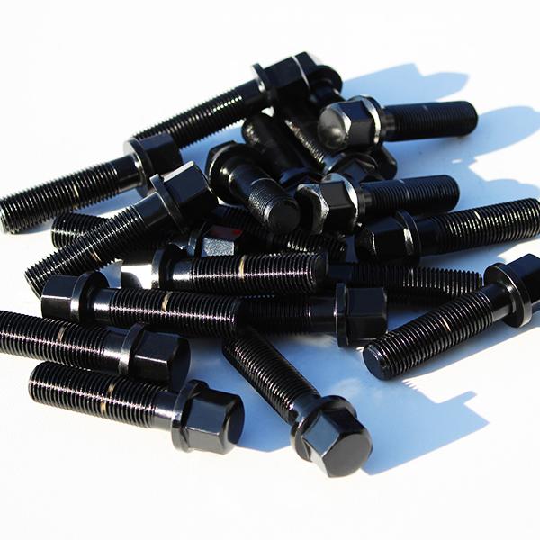 ホイールボルト 20本 17HEX M14 P1.5 60テーパー 13R 14R ブラック ラグボ...