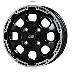 軽トラ タイヤ ホイール セット 4本 12インチ グレイス 4J+43 4H-100 ブラック 145R12 6PR 145/80R12 80/78N LT JWL-T VIA規格適合品｜m2k