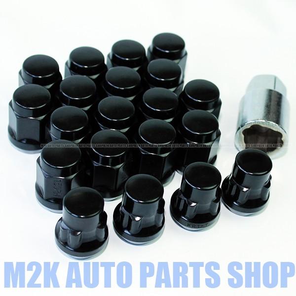 ブラック ロックナット 計 20本 M12 P1.5 P1.25 19HEX 21HEX 4個 ブラ...