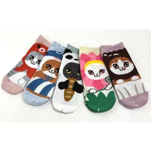 靴下 レディース 猫柄 5足セット 着ぐるみ ...の詳細画像2