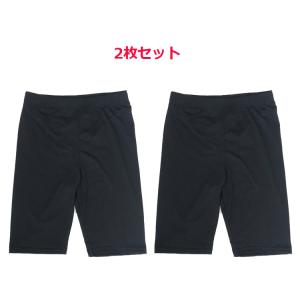 さらさら スパッツ 3分丈 2枚セット 黒無地...の詳細画像5