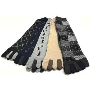 5本指ソックス 5足セット 無地 柄 かかと付...の詳細画像2