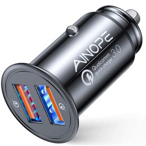 AINOPE シガーソケット usb [デュアルQC3.0ポート] 36W/6A 超小型 カーチャージャー すべての金属 しがーソケット 高速車の充｜m2nd-rozeo
