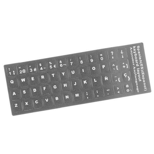 ラップトップ PC 白い文字 スペイン語キーステッカー 保護カバー