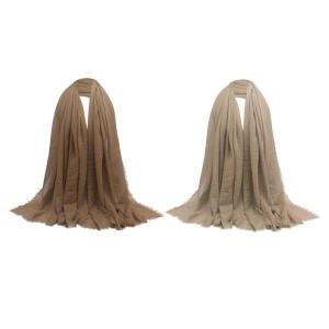 2ピース/個WomenIns Elegant Long Scarf Solid Hijab Hijab｜m5103