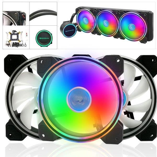 Rgb cpu液体クーラー120ミリメートル3ファン水冷システムインテルlga amdのLGA136...