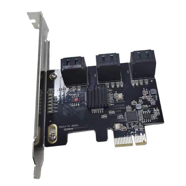 PCI-E to SATA 3.0 6ポート6Gbps拡張カードアダプタ（デスクトップPC用ロープロ...