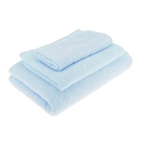 タオルセットバスルームスーパーソフトバスタオルハンドタオル＆手ぬぐい水色