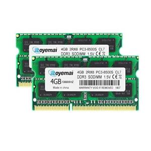 DDR3 1066MHz PC3-8500 4GBx2枚 1.5V ノートPC用メモリ モジュール 204pin CL7 Non-ECC SO-DIM
