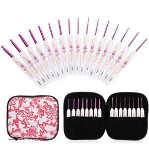 16本セット 編み針 かぎ針 レース針 編み棒 編み物道具 DIY 手芸 セーター/マフラー/帽子/ニット 編み針セット 手作りプレゼント 贈り物(ピ