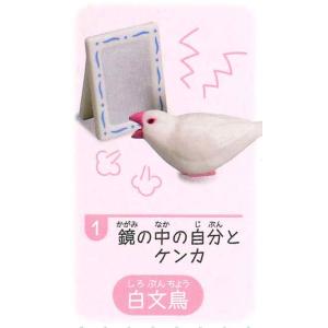 エポック / ターリン・インターナショナル ガチャ 文鳥ライフ2 【白文鳥 鏡の中の自分とケンカ】