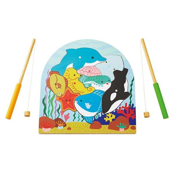 エドインターの2層パズル　フィッシング  木製知育パズル　