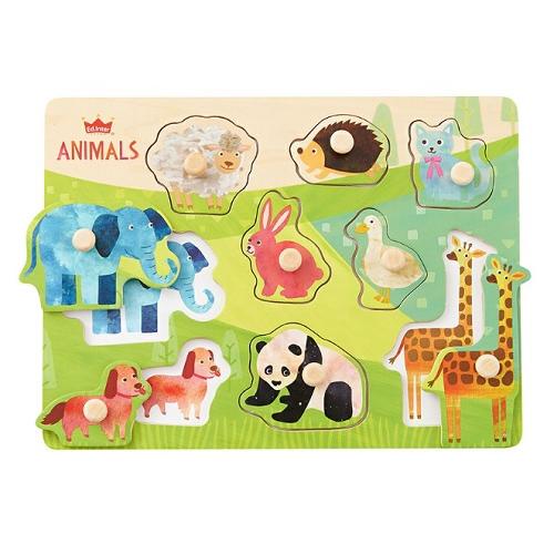 エドインターの木のパズル　なかよしどうぶつ　木製知育パズル