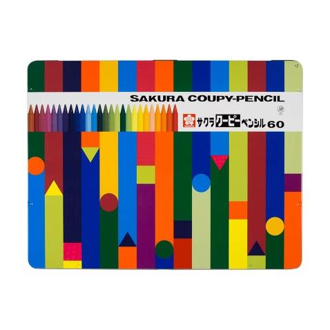 サクラクレパス　クーピーペンシル６０色（缶入り）　限定じゆうちょうつき　在庫限り