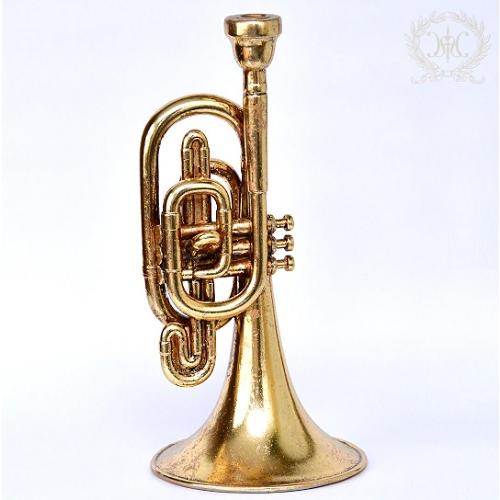 ハルモニア　ゴールドトランペットキャンドルホルダー　クリスマス　Harmonier