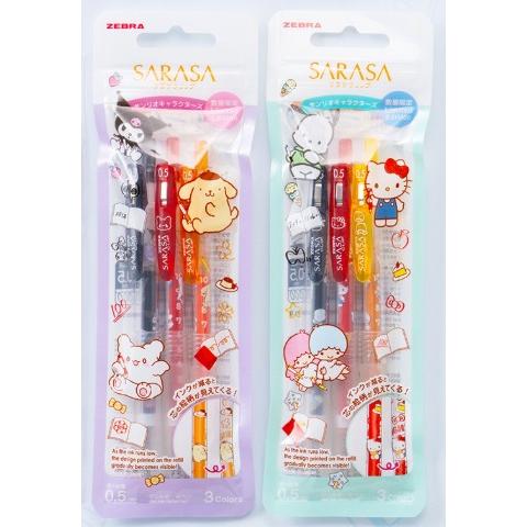 限定　サラサクリップ　サンリオキャラクターズ柄　ゼブラ　3本セット　A/B