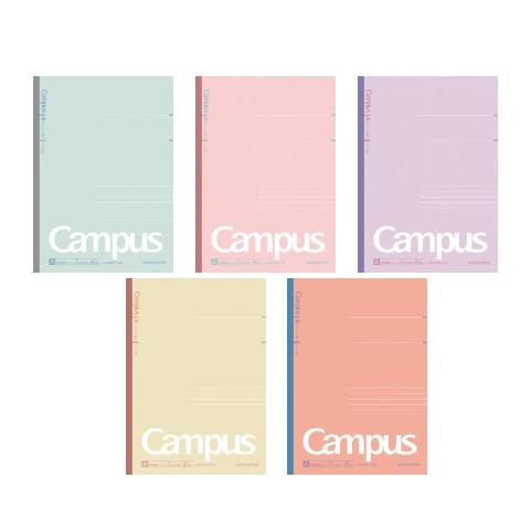 限定　B5ドット入りキャンパスノート5冊パック　くすみパステル柄　A罫/B罫　コクヨ