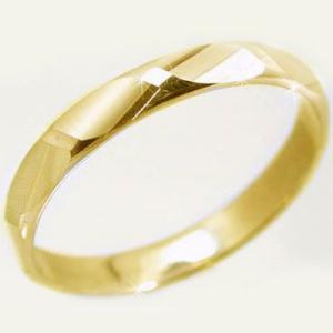 ゴールド ダイヤカット加工 ペアリング 結婚指輪 ピンキーリング K10yg 指輪｜ma38