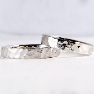 ダイヤモンド ホワイトゴールド 結婚指輪 ペアリング