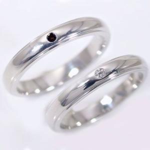 ダイヤモンド ホワイトゴールド ペアリング 結婚指輪 マリッジリング ペア 2本セット K10wg 指輪 ダイヤ ブラックダイヤ 0.02ct 甲丸｜ma38