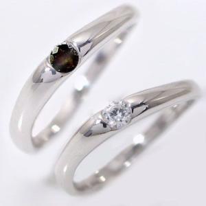 ダイヤモンド ホワイトゴールド ペアリング 結婚指輪 マリッジリング ペア 2本セット K18wg 指輪 ダイヤ ブラックダイヤ 0.1ct｜ma38