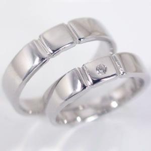 プラチナ ダイヤモンド ペアリング 結婚指輪 マリッジリング ペア 2本セット Pt900 指輪 ダイヤ 0.03ct｜ma38