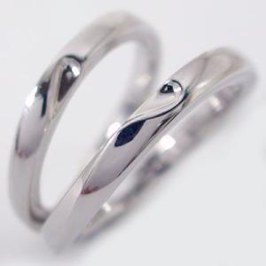 プラチナ ペアリング 結婚指輪 マリッジリング ペア 2本セット Pt900 指輪 重ねるとハート｜ma38