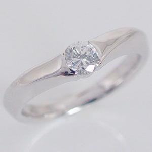 鑑定書付 プラチナ ダイヤモンド 婚約指輪 エンゲージリング ダイヤ 0.3ct E-VVS1-3E...